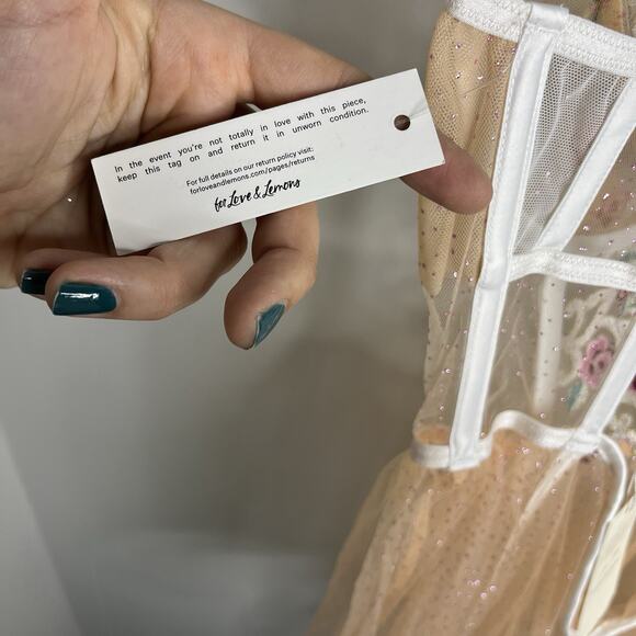 For Love and Lemons Women's Size 32DD Lingerie Siena Romper Floral Sheer - Picture 6 of 12